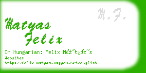 matyas felix business card